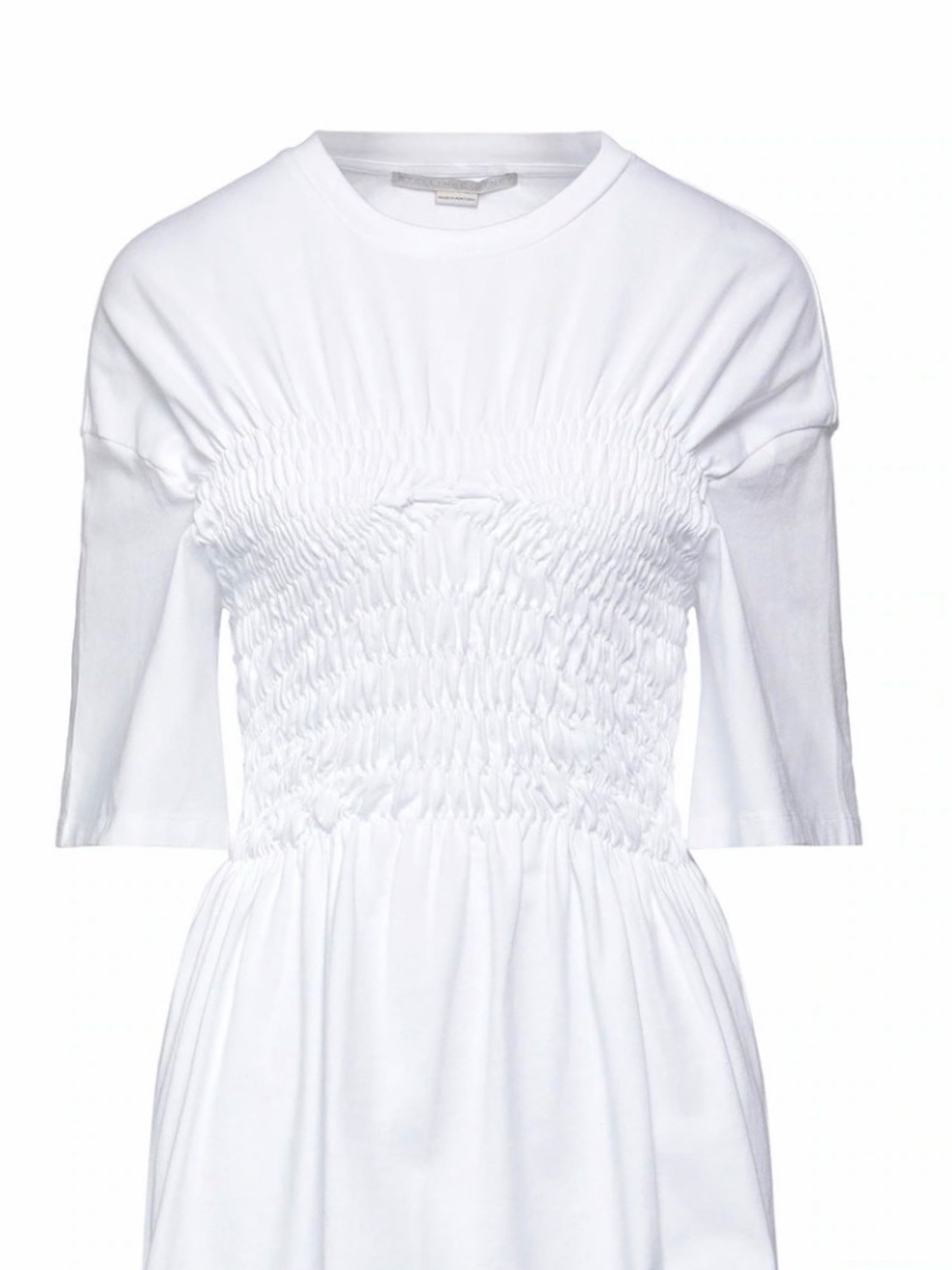 Stella McCartney Cream Smocked Short Sleeve Top